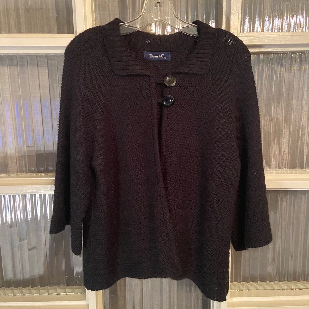 Denim&Co Two Button Cardigan